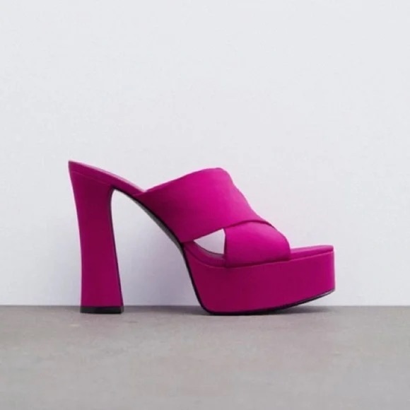 Zara HIGH HEELED PLATFORM SANDALS - Picture 2 of 2